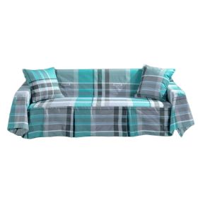 Green Gray Plaid Home Textile Sofa Cover Slipcover Love Seat Towel Couch Cover