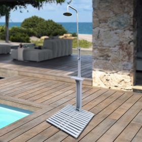 Outdoor Garden Pool Shower with Chassis Board; for Swimming Pool; Patio; Terrace; Garden; Wood