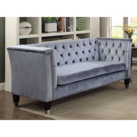 Honor Loveseat in Blue-Gray Velvet 52786