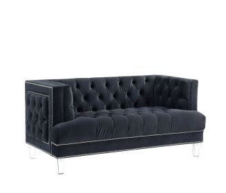 Ansario Loveseat; Charcoal Velvet 56461