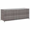 Patio Storage Box Gray 59.1"x19.7"x23.6" Poly Rattan