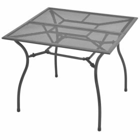 Patio Table 35.4"x35.4"x28.3" Steel Mesh