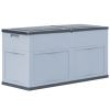 Patio Storage Box 84.5 gal Gray Black