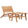 Patio Chair with Footrest Solid Teak Wood