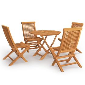 5 Piece Patio Dining Set Solid Teak Wood