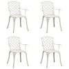 Patio Chairs 4 pcs Cast Aluminum White