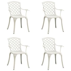 Patio Chairs 4 pcs Cast Aluminum White