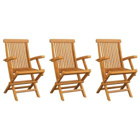 Patio Chairs 3 pcs Solid Teak Wood