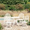 5 Piece Bistro Set Cast Aluminum White