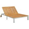 Double Sun Lounger Solid Wood Acacia