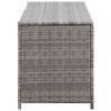 Patio Storage Box Gray 59.1"x19.7"x23.6" Poly Rattan