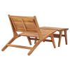 Patio Chair with Footrest Solid Teak Wood