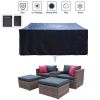 5 Pieces Outdoor Patio Garden Brown Wicker Sectional Conversation Sofa Set with Black Cushions and Red Pillows; w/ Furniture Protection Cover