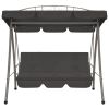 Outdoor Convertible Swing Bench with Canopy Anthracite 78"x47.2"x80.7" Steel