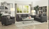 Laurissa Loveseat w/4 Pillows in Light Charcoal Linen 52406