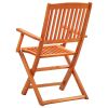 Folding Patio Chairs 8 pcs Solid Eucalyptus Wood