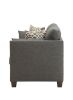 Laurissa Loveseat w/4 Pillows in Light Charcoal Linen 52406