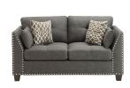 Laurissa Loveseat w/4 Pillows in Light Charcoal Linen 52406