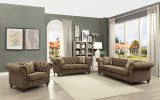 Aurelia Loveseat w/2 Pillows; Brown Linen 52426