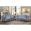 Honor Loveseat in Blue-Gray Velvet 52786