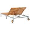 Double Sun Lounger Solid Wood Acacia