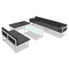 5 Piece Patio Lounge Set Textilene Aluminum Black