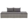 Patio Bed Gray 76.8"x23.6" Poly Rattan