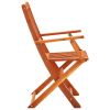 Folding Patio Chairs 8 pcs Solid Eucalyptus Wood