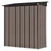 TOPMAX Patio 5ft Wx3ft. L Garden Shed; Metal Lean-to Storage Shed with Lockable Door; Tool Cabinet for Backyard; Lawn; Garden; Brown