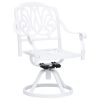 5 Piece Bistro Set Cast Aluminum White