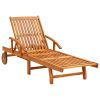 2 Piece Sunlounger Set with Table Solid Acacia Wood