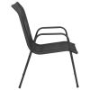 Patio Chairs 6 pcs Steel and Textilene Black