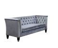 Honor Loveseat in Blue-Gray Velvet 52786