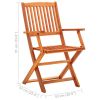 Folding Patio Chairs 8 pcs Solid Eucalyptus Wood