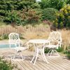 3 Piece Bistro Set Cast Aluminum White