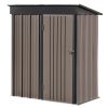 TOPMAX Patio 5ft Wx3ft. L Garden Shed; Metal Lean-to Storage Shed with Lockable Door; Tool Cabinet for Backyard; Lawn; Garden; Brown