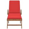 Sun Loungers with Cushions 2 pcs Solid Teak Wood Red