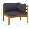 2-Seater Patio Sofa with Cushion Solid Acacia Wood