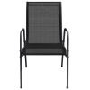 Patio Chairs 6 pcs Steel and Textilene Black