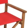 Director's Chair Solid Teak Wood Red