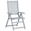 Patio Reclining Chairs 2 pcs Gray Solid Acacia Wood