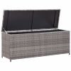 Patio Storage Box Gray 47.2"x19.7"x23.6" Poly Rattan