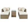 Outdoor Patio Furniture Set, 5-Piece Wicker Rattan Sectional Sofa Set