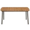 Patio Table 59"x35.4"x28.3" Solid Acacia Wood and Steel