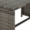 4 Piece Patio Lounge with Cushions Set Poly Rattan Gray