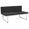 5 Piece Patio Lounge Set Textilene Aluminum Black