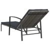 Sun Loungers 2 pcs with Table Poly Rattan Gray