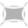 13'x19' Rectangle Sun Shade Sail/ Gray+White