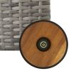 Patio Storage Box Light Gray 47.2"x25.6"x24" Poly Rattan