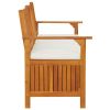 Storage Bench with Cushion 66.9" Solid Wood Acacia